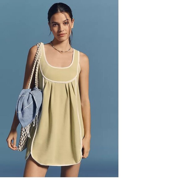 Daily Practice by Anthropologie At Play Mini Dress size XL citron zest color new - Picture 1 of 5